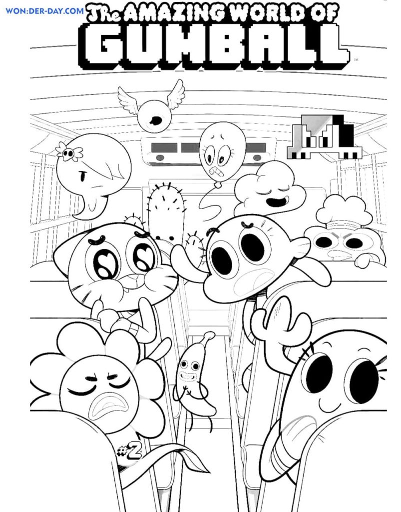 Desenhos para colorir de gumball watterson 