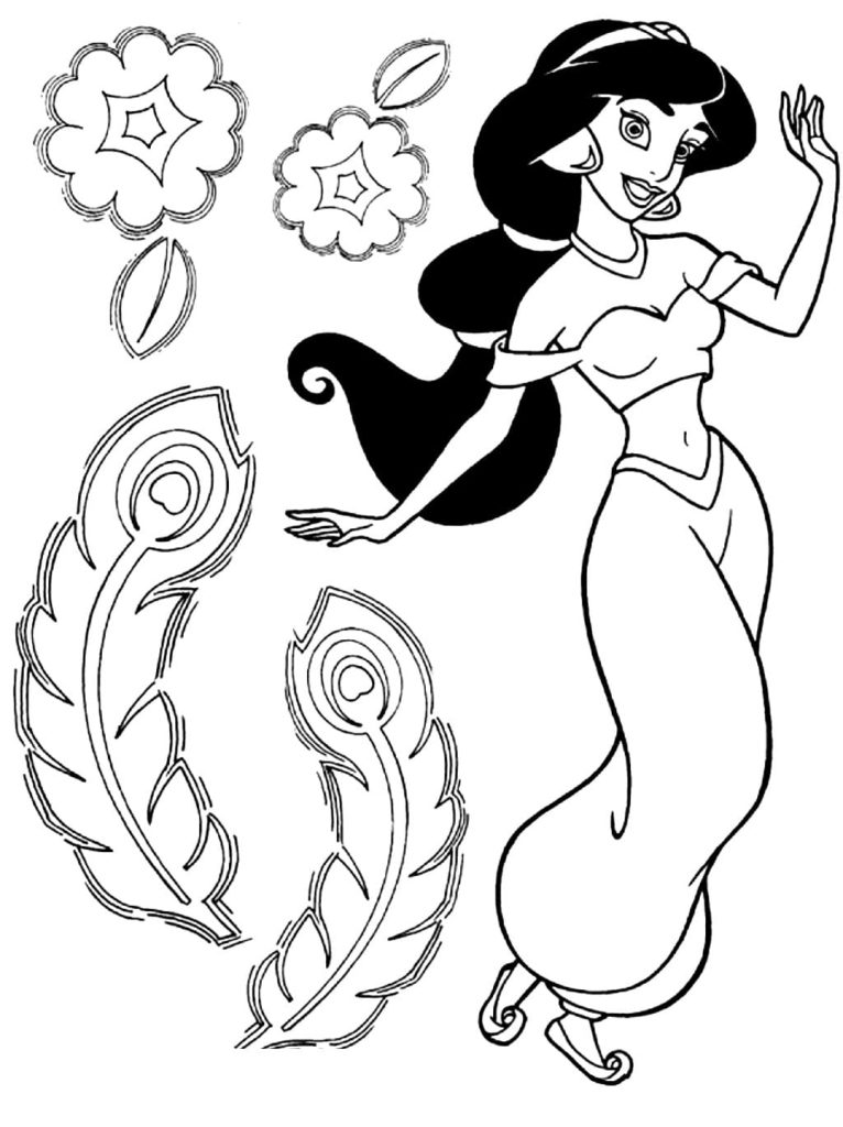 Desenhos de Jasmine para Imprimir e Colorir