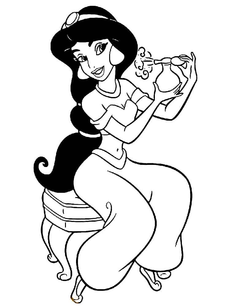 Desenhos de Jasmine para Imprimir e Colorir