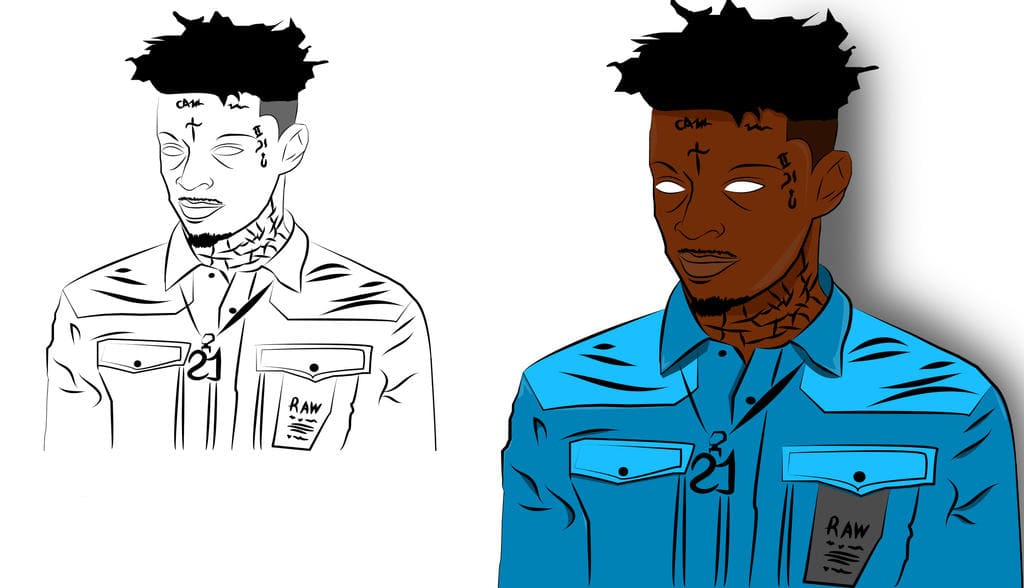 21 Savage coloring pages - Print for Free WONDER DAY - Color