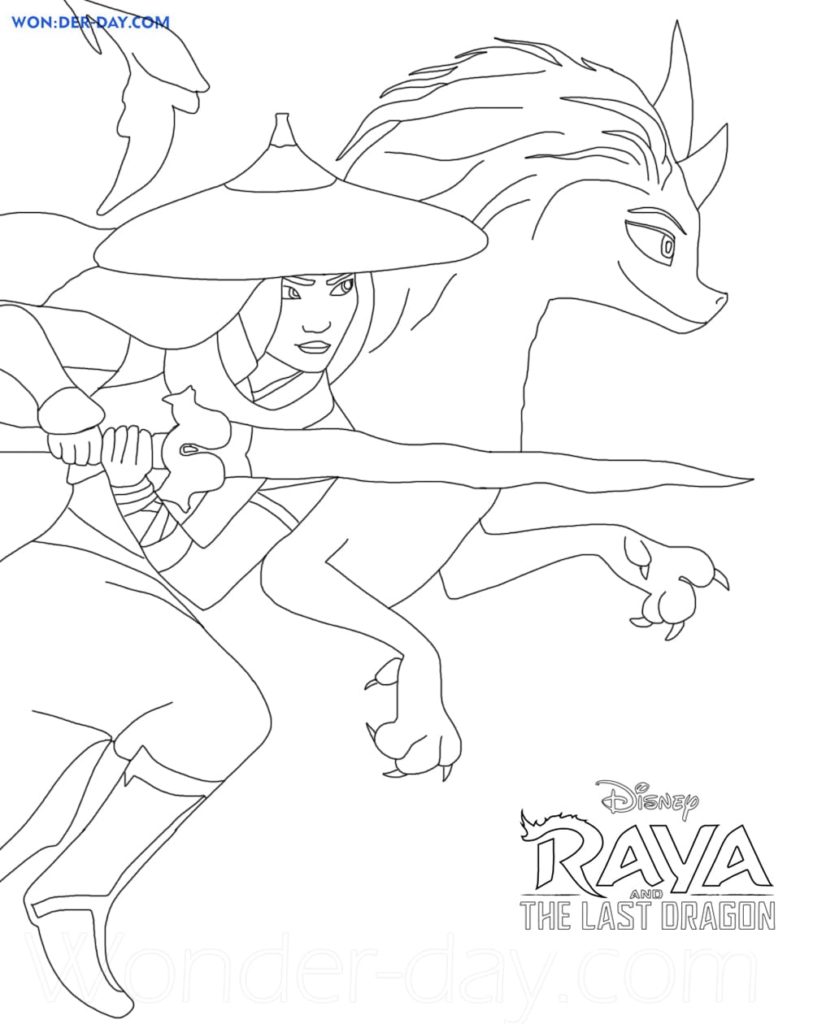 Ausmalbilder Raya und die letzten Drachen