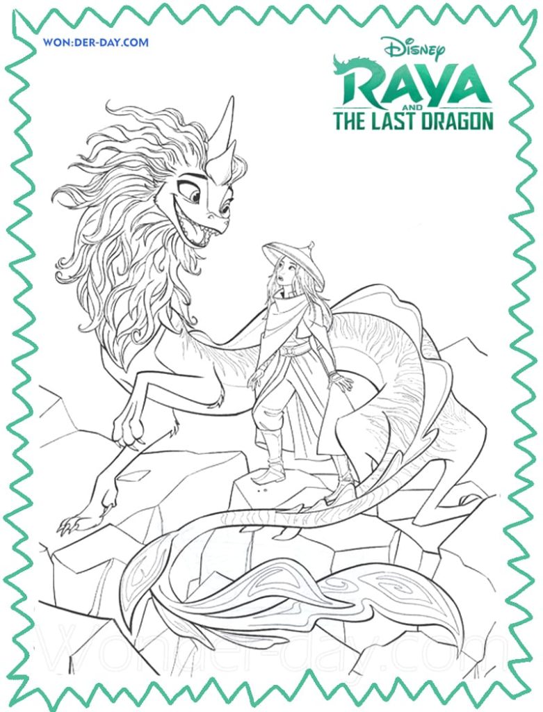 Coloriage Raya et le dernier dragon