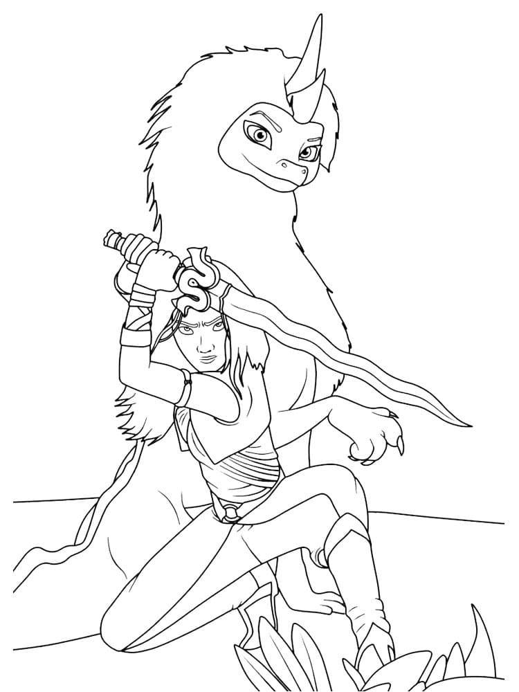 Desenhos de Raya e as do último dragão para colorir