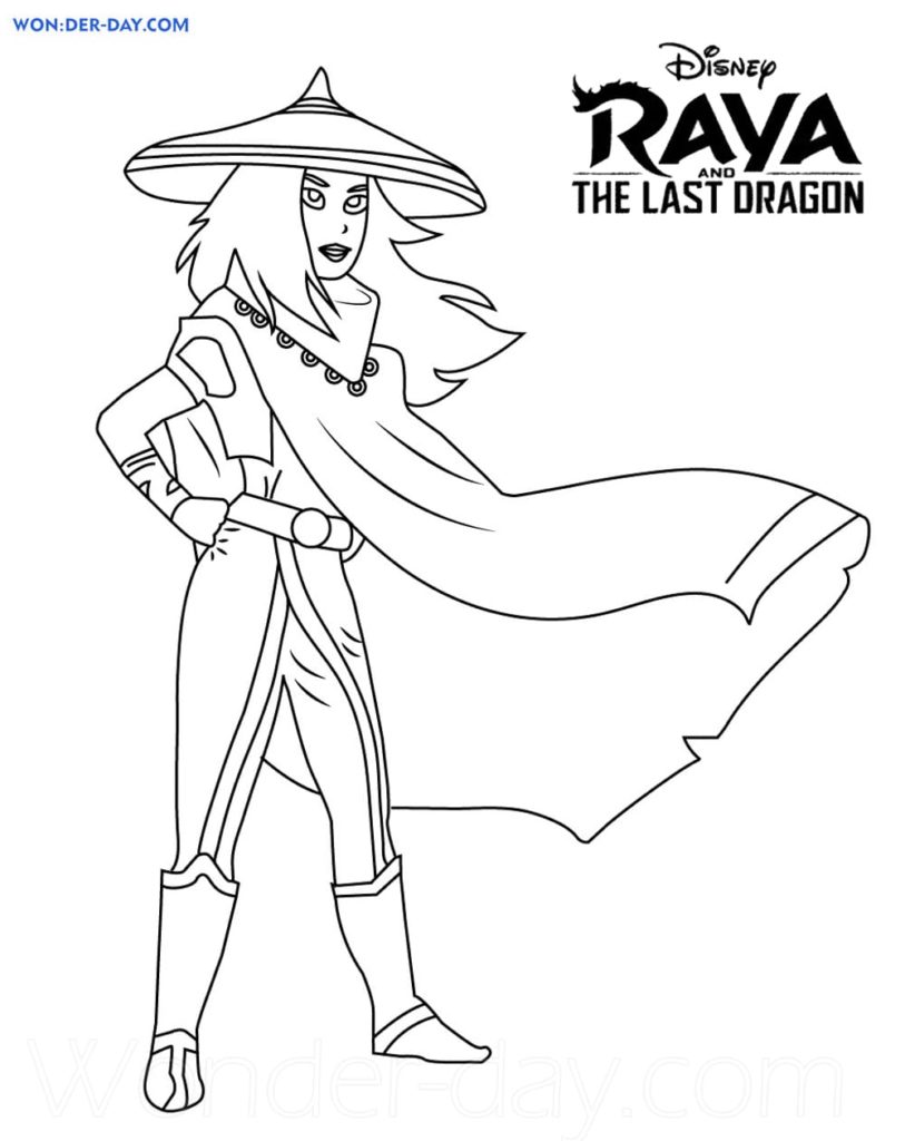 Desenhos de Raya e as do último dragão para colorir