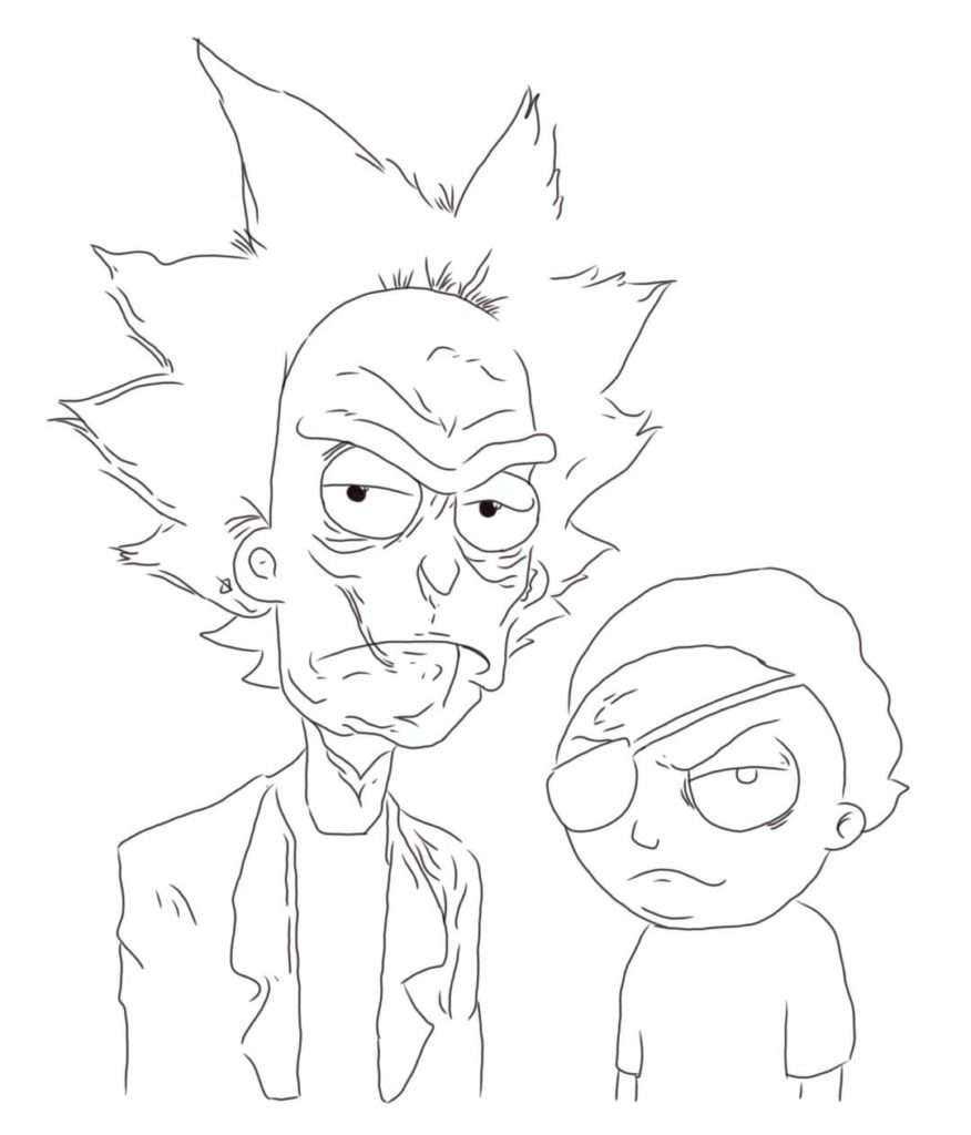 Disegni di Rick e Morty da colorare