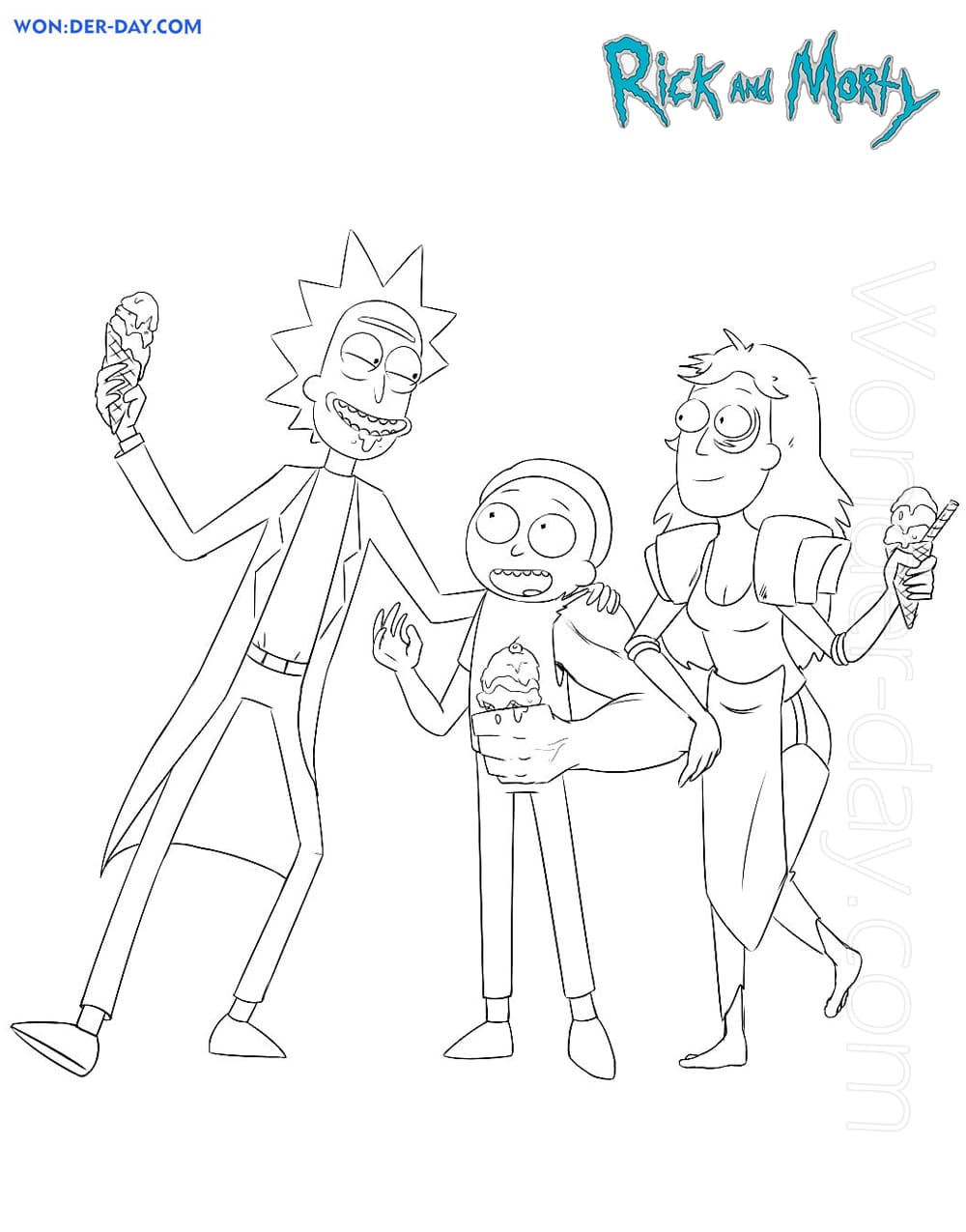 Rick and Morty coloring pages - Free coloring pages