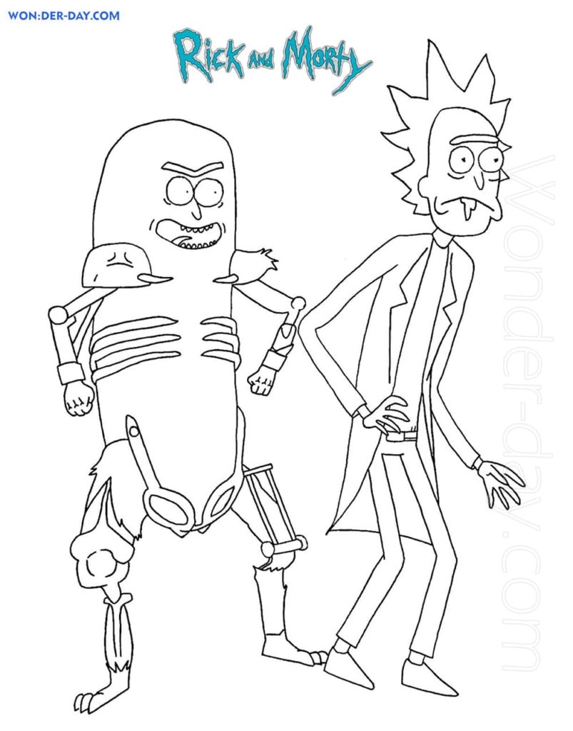 80 Ausmalbilder von Rick und Morty