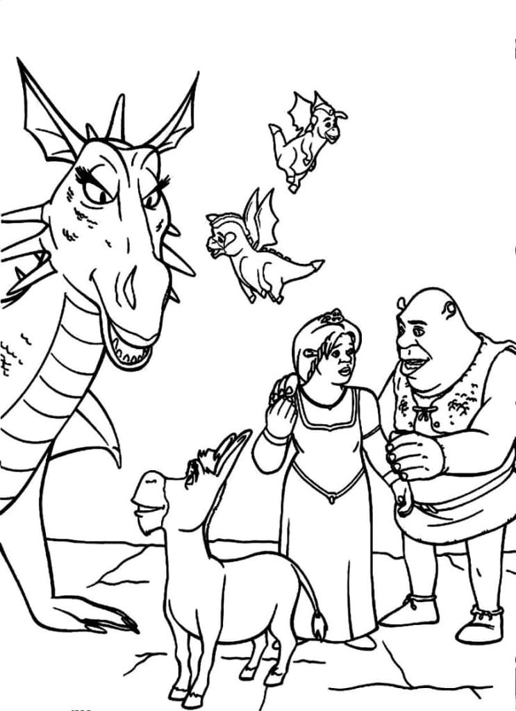 shreks dragon coloring pages