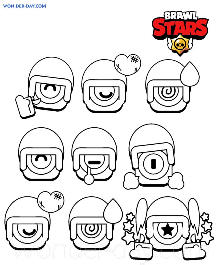 Dibujos para colorear Stu Brawl Stars