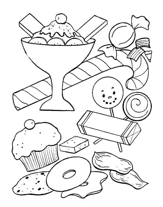 Sweets Coloring Pages