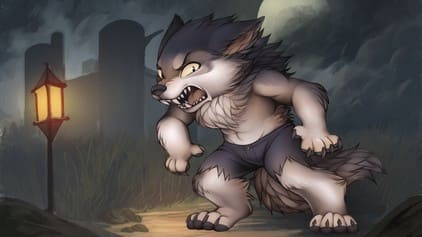 scary wolf anime