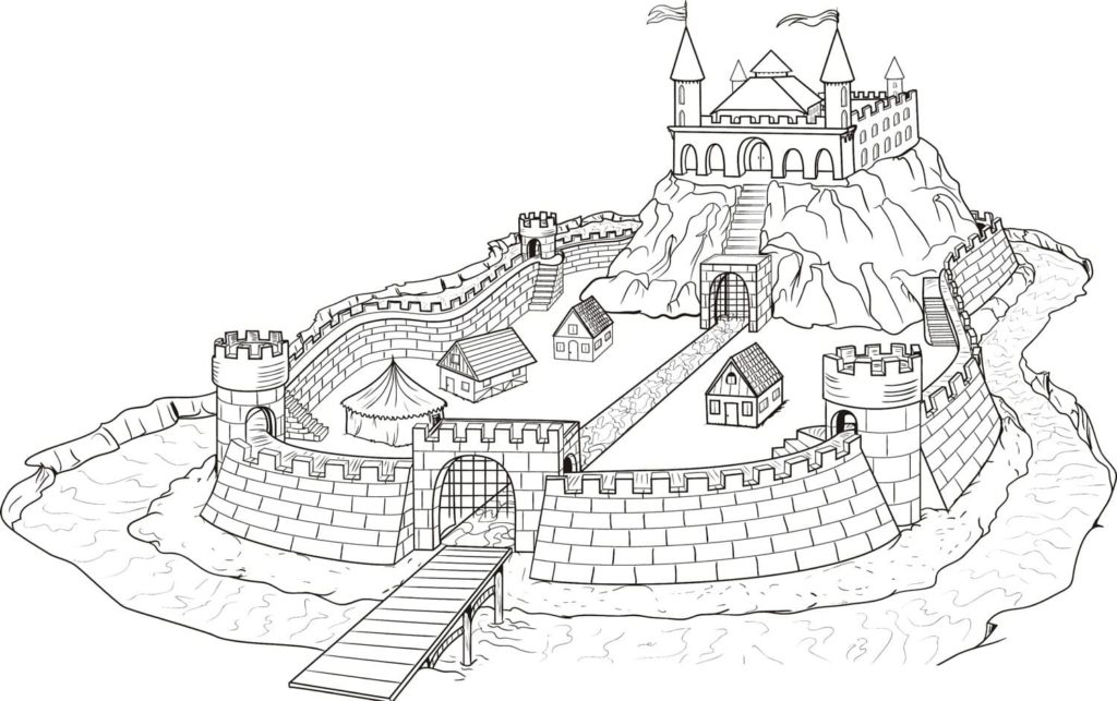 Ausmalbilder Burgen und Schlösser