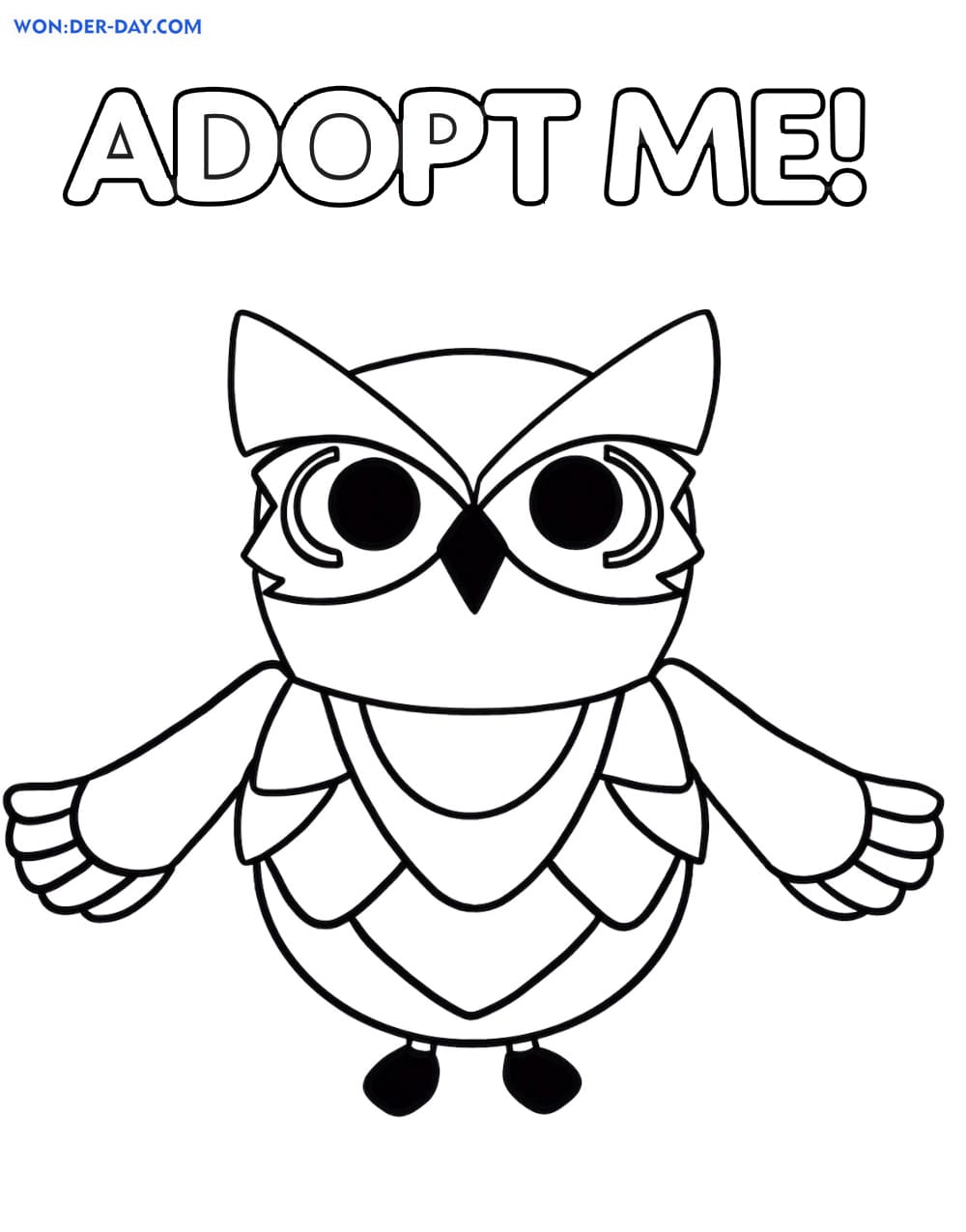 Desenhos para colorir Adopt Me. Imprima gratuitamente