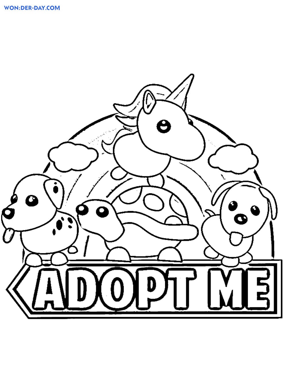 Adopt Me Pets Coloring Pages Printable