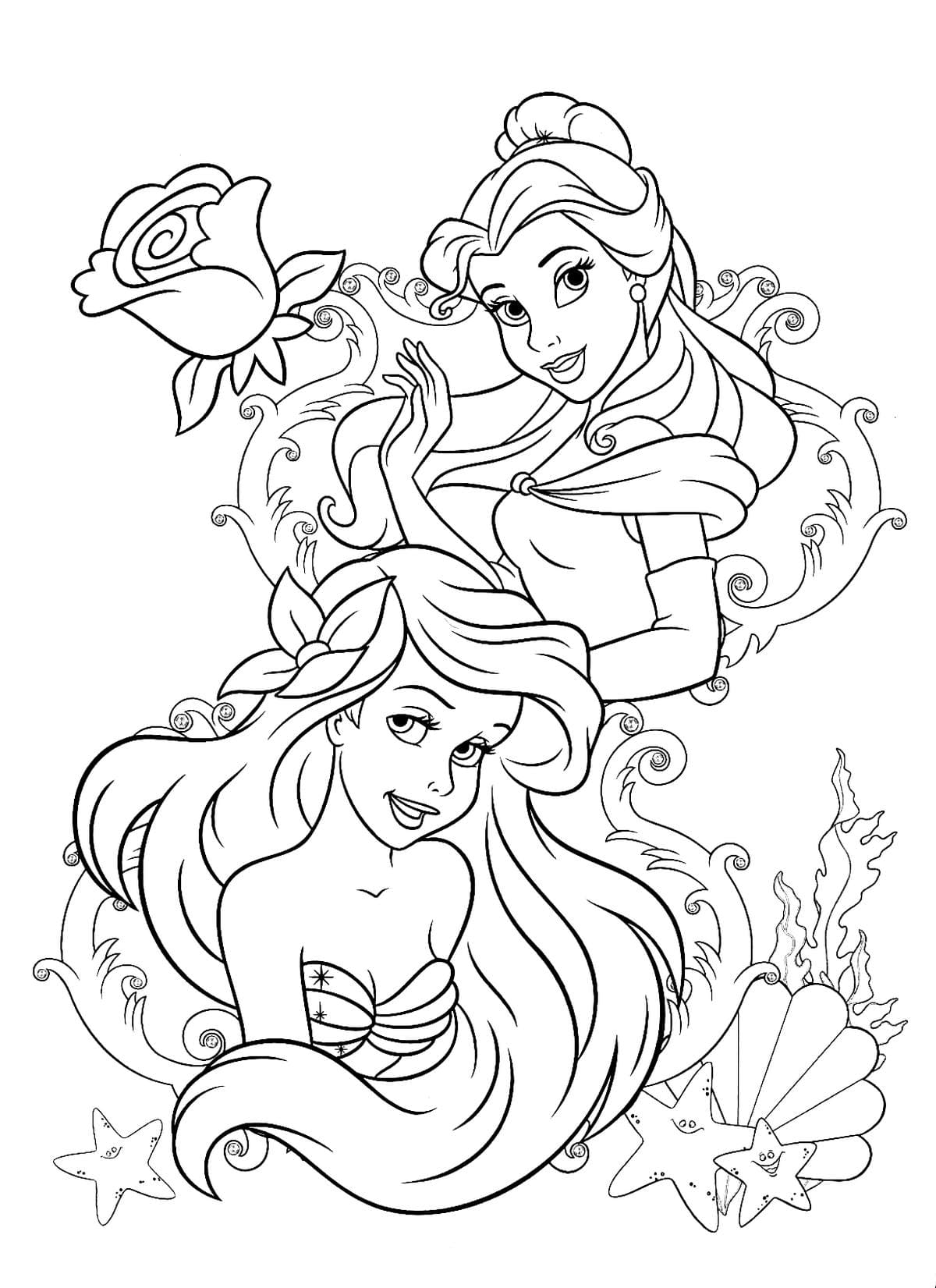 Ariel The Mermaid Coloring Pages - 100 Printable coloring pages