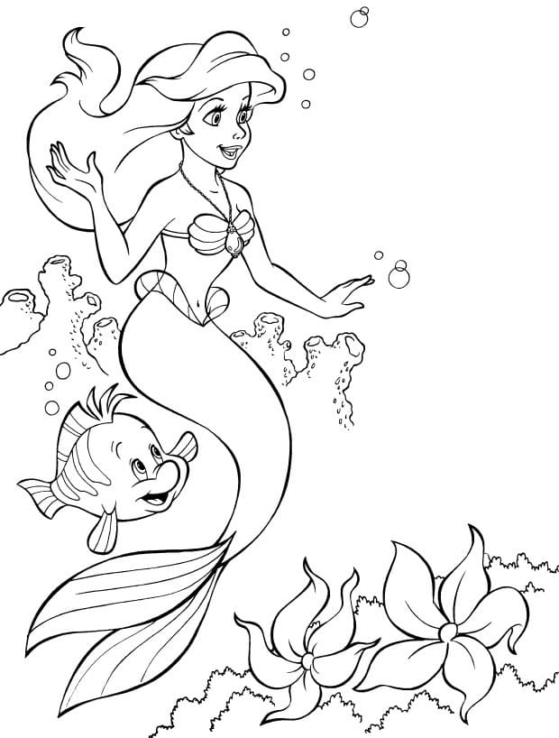 Coloriage Ariel La Petite Sirene