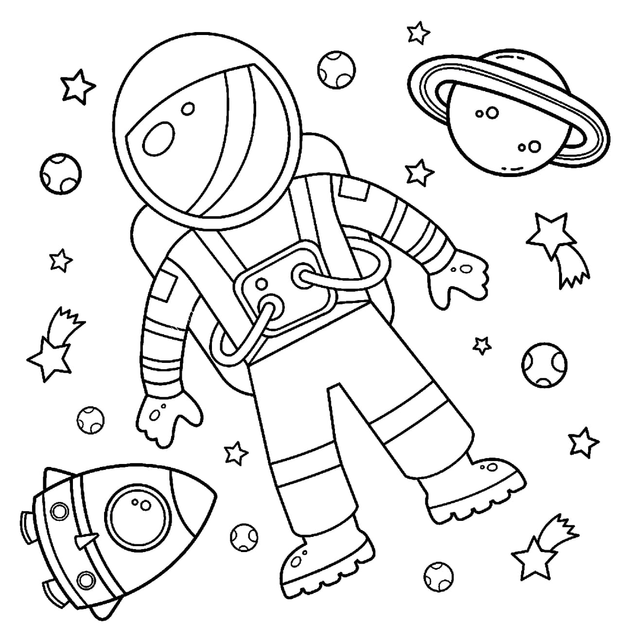 Astronaut Coloring pages 100 Coloring Pages for Kids