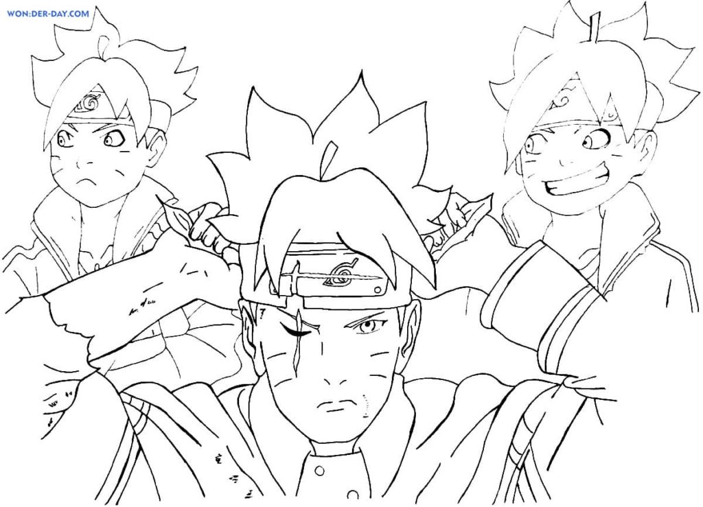 boruto is fight Coloring Page - Anime Coloring Pages