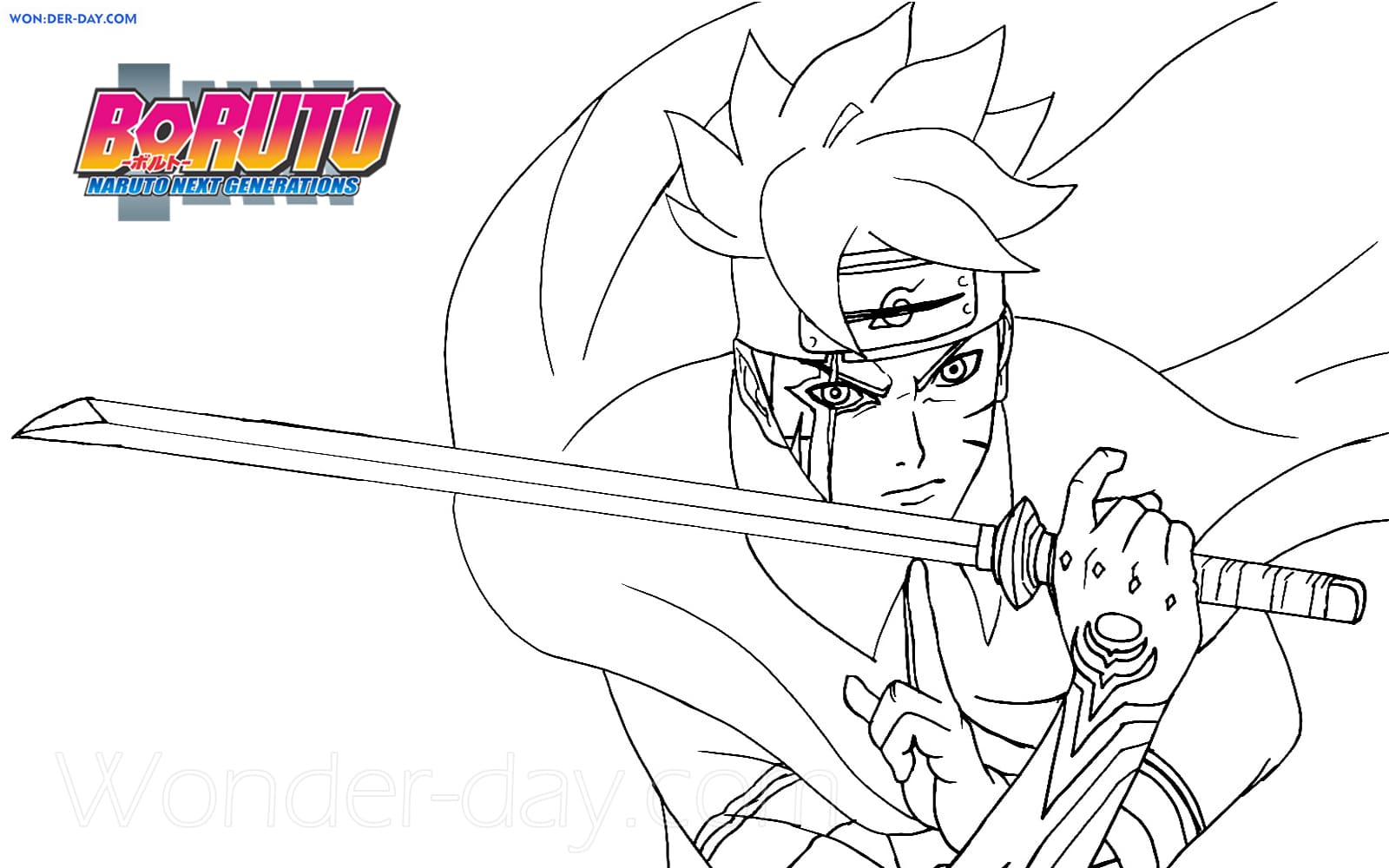 boruto is smiling Coloring Page - Anime Coloring Pages