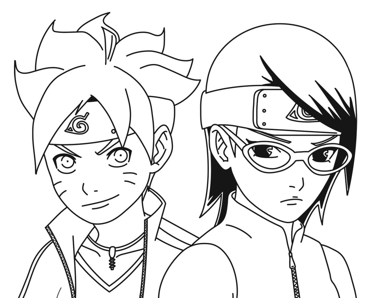 Naruto ensinando Boruto para colorir - Imprimir Desenhos