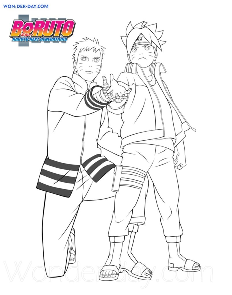 Boruto usando páginas para colorir Karma - páginas para colorir gratuitas  para impressão