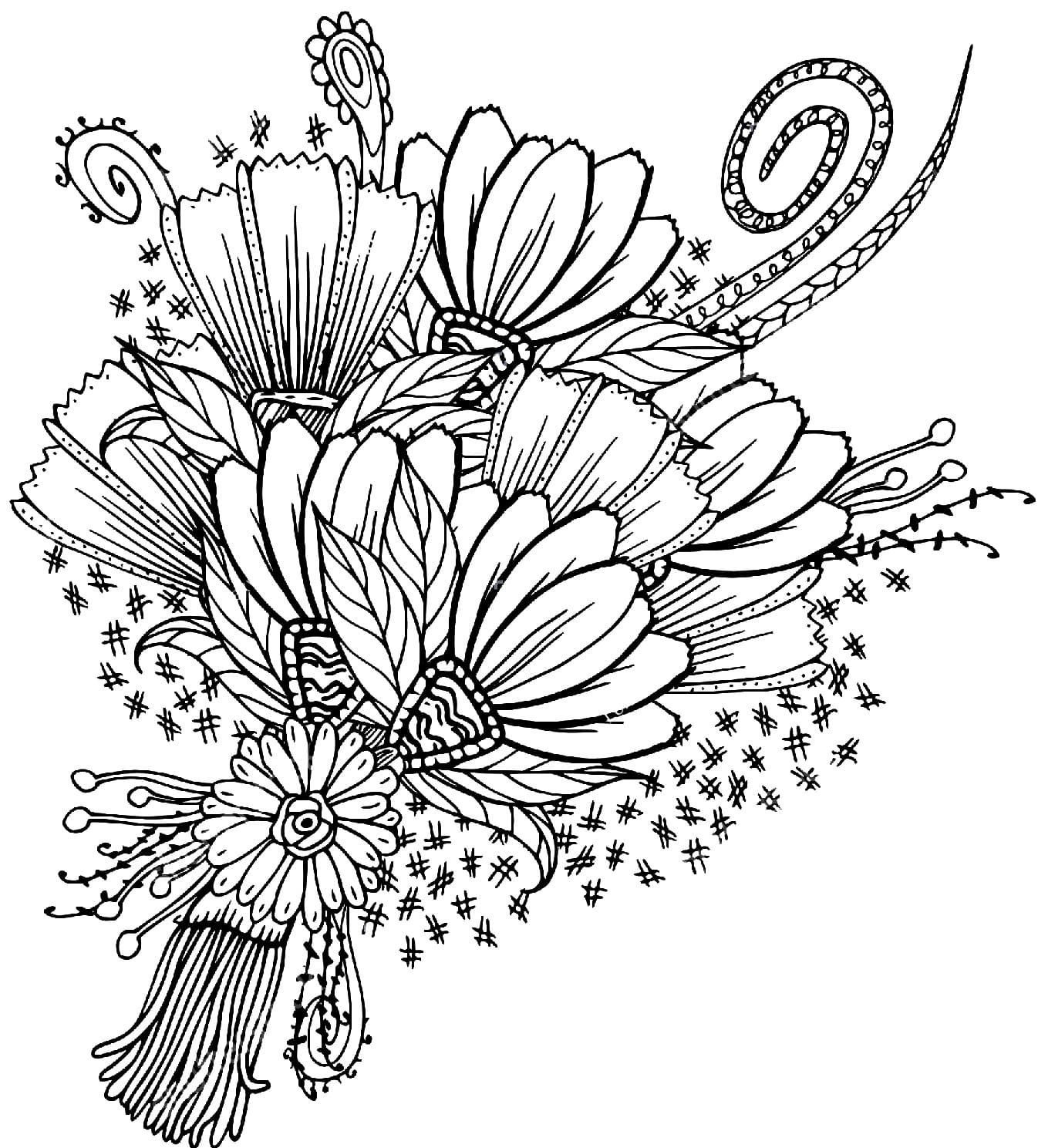 Free Printable Flower Bouquet Coloring Pages