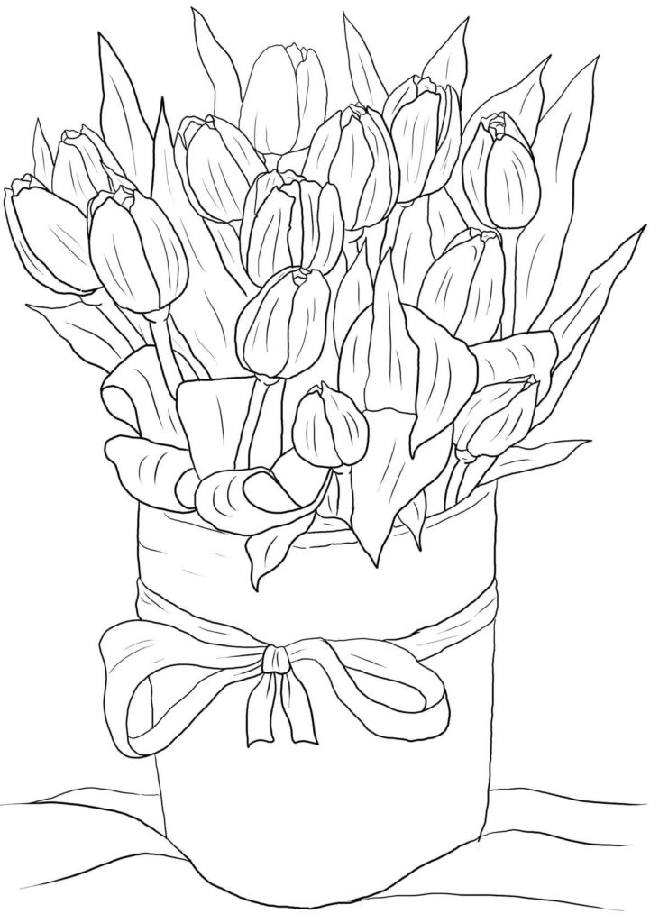Desenhos de Buquê de Flores para colorir