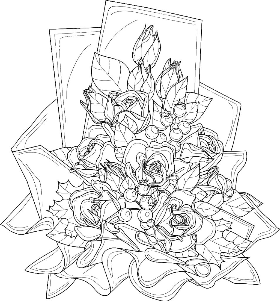 Desenhos de Buquê de Flores para colorir