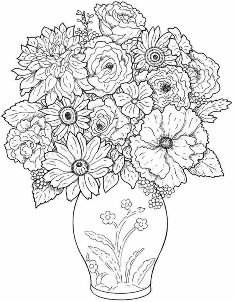 Dibujos de Ramo de Flores para colorear 