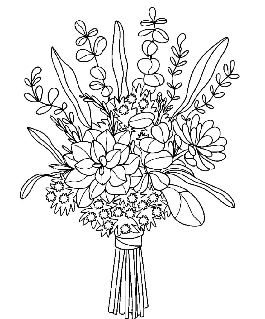 Flower Bouquet coloring pages   Printable coloring pages