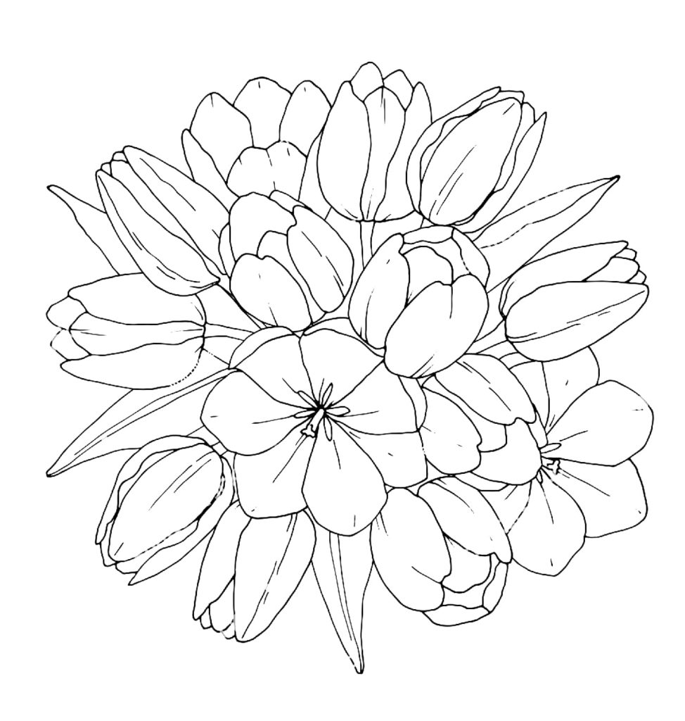 Dibujos de Ramo de Flores para colorear