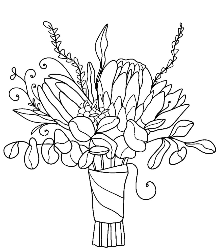 Disegni da colorare Bouquet di fiori