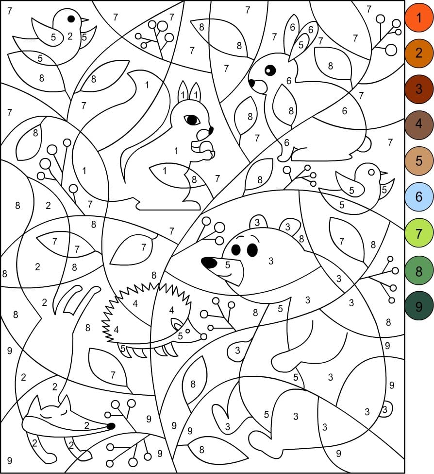 Color by Number Coloring Pages   20 Printable Coloring Pages