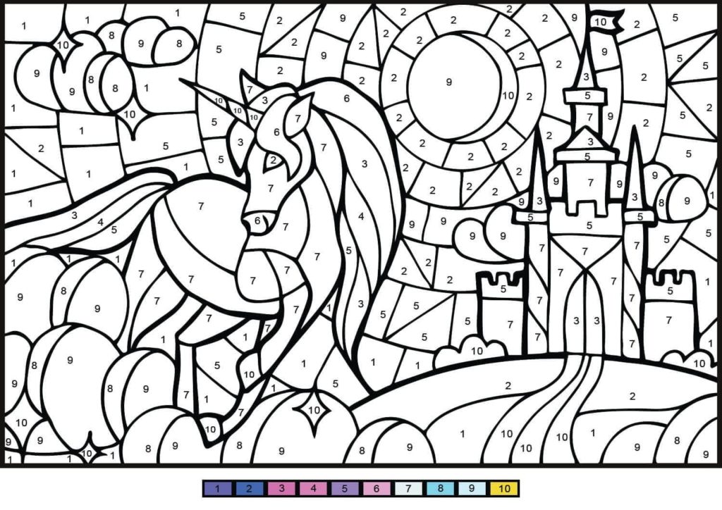 Color by Number Coloring Pages. 