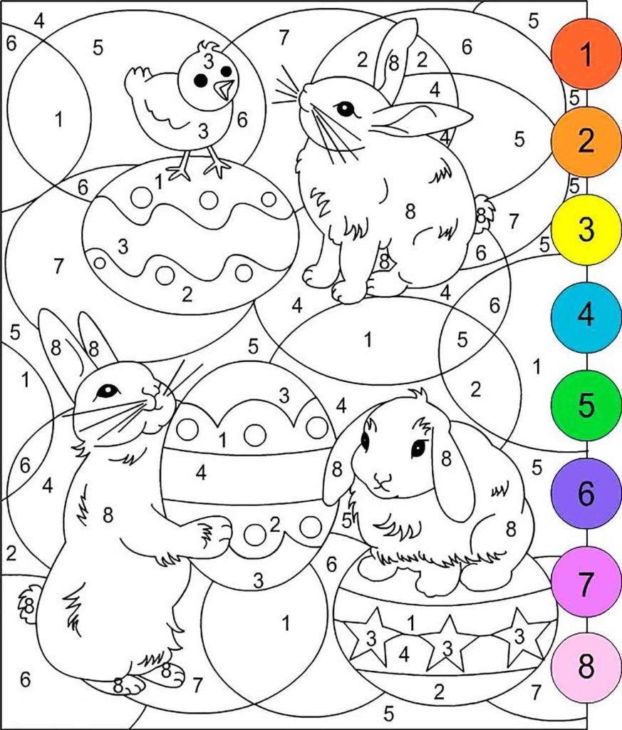 Color by Number Coloring Pages   20 Printable Coloring Pages