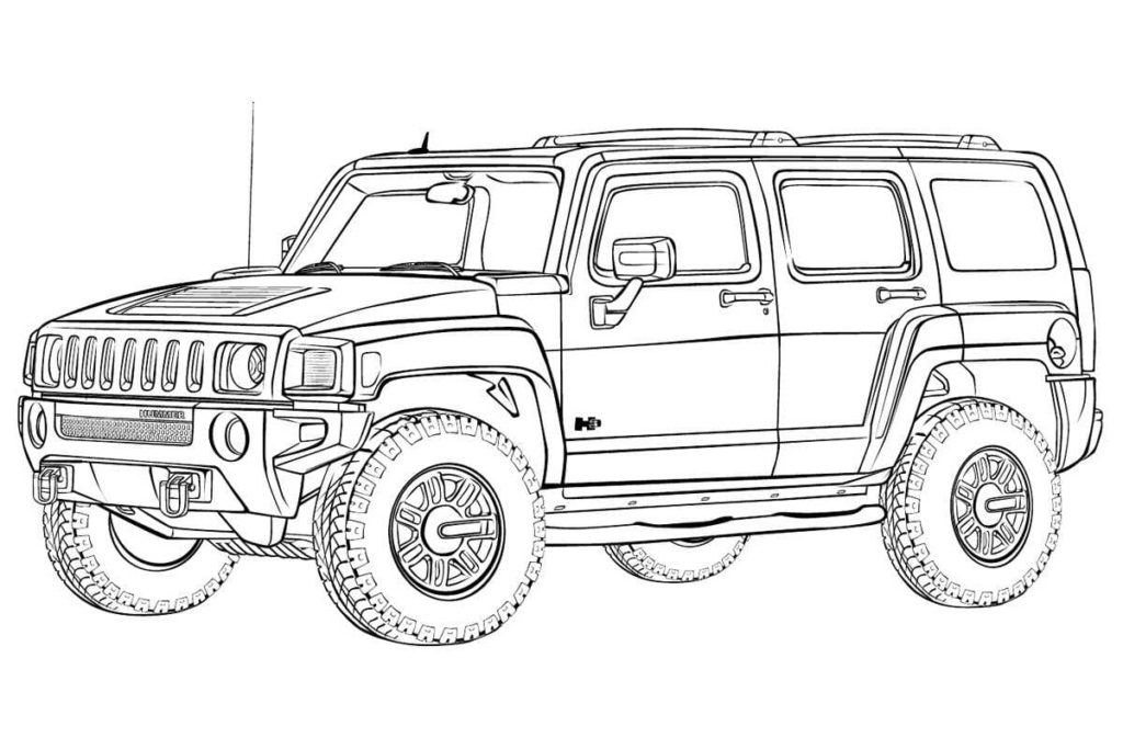 full coloring pages with cars