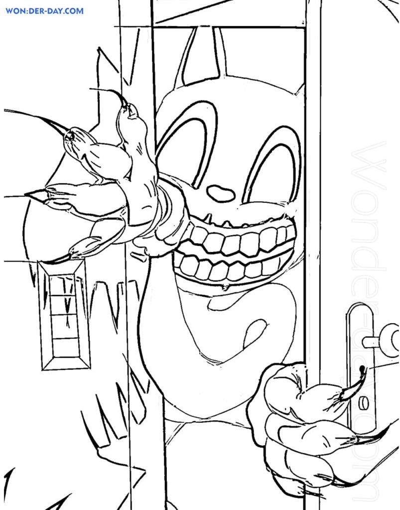 Coloriage Cartoon Cat Trevor Henderson à imprimer gratuitement