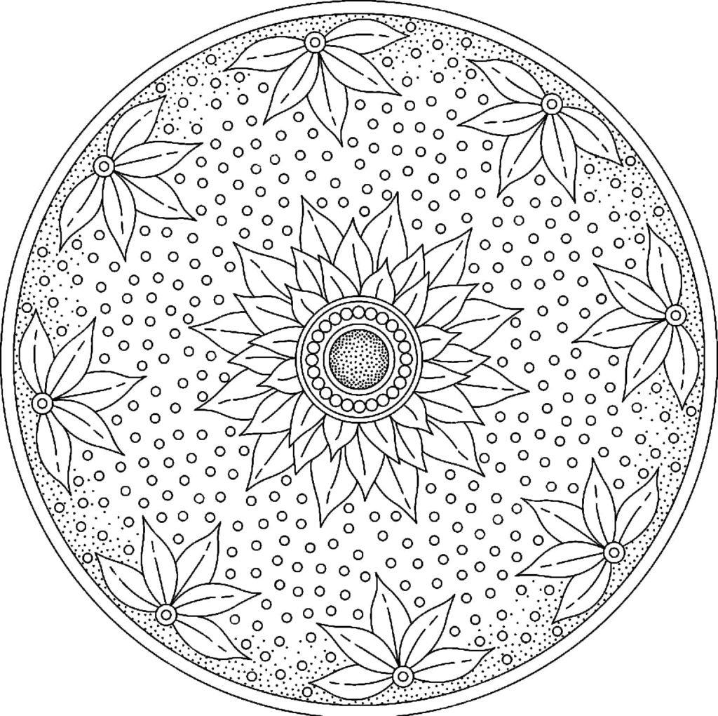 Flowers Mandala Coloring Pages