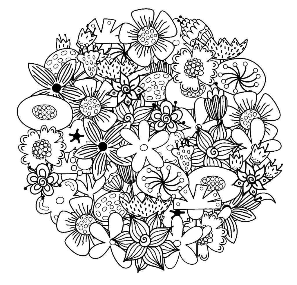 Dibujos de Mandalas Flores Para Colorear