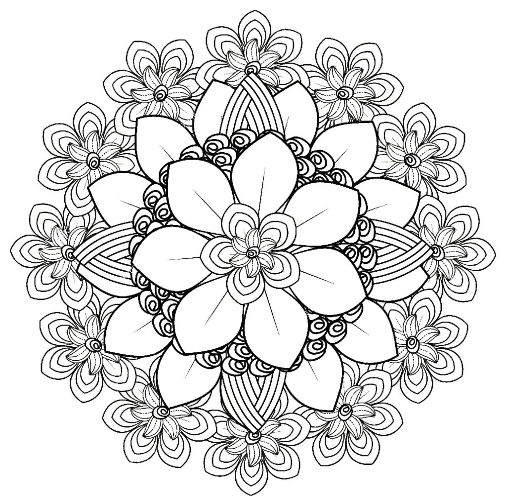Coloriage Mandala Fleurs