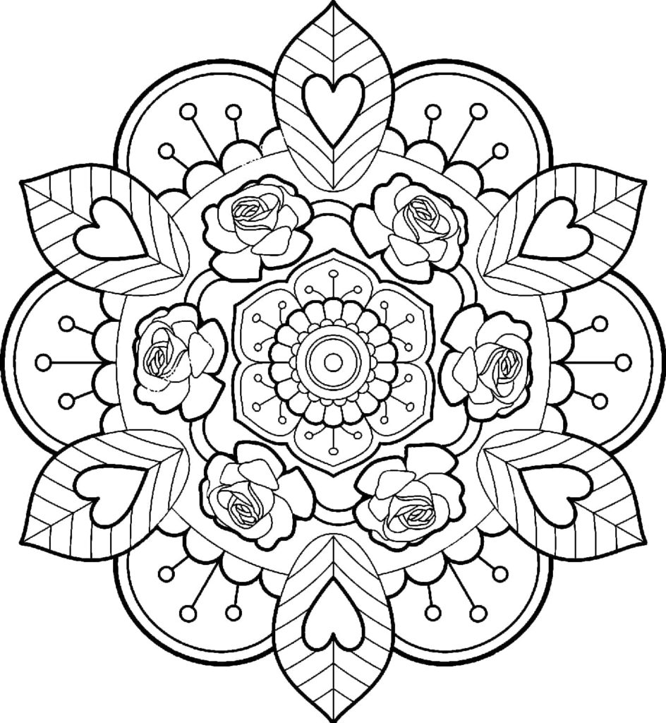 Flowers Mandala Coloring Pages   Coloring Pages for Adults