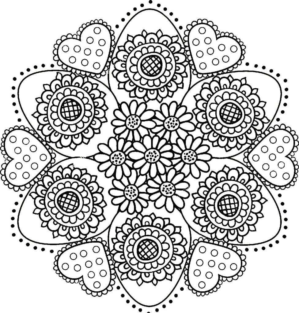 Desenhos para colorir de Mandalas de Flores