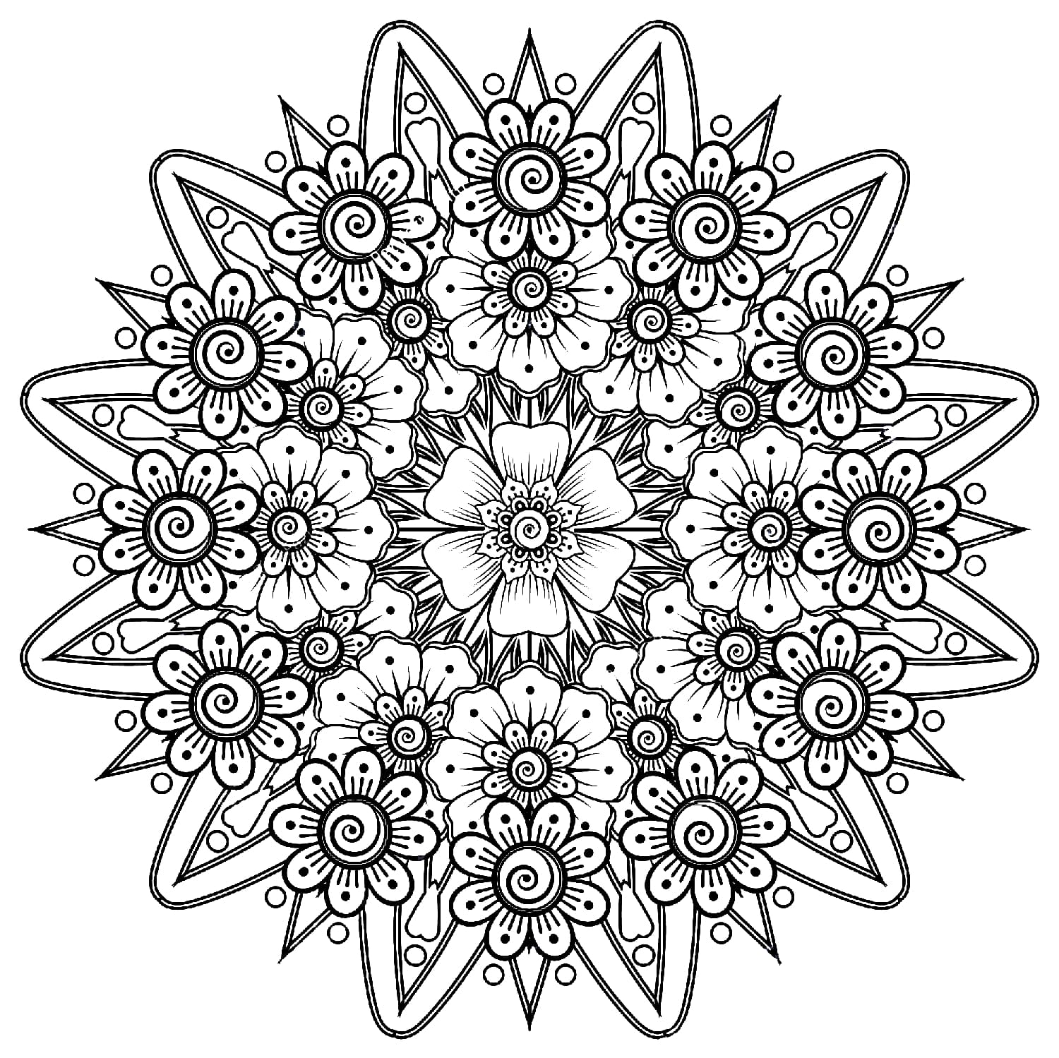 Ausmalbilder Mandala Blumen Zum Ausdrucken.