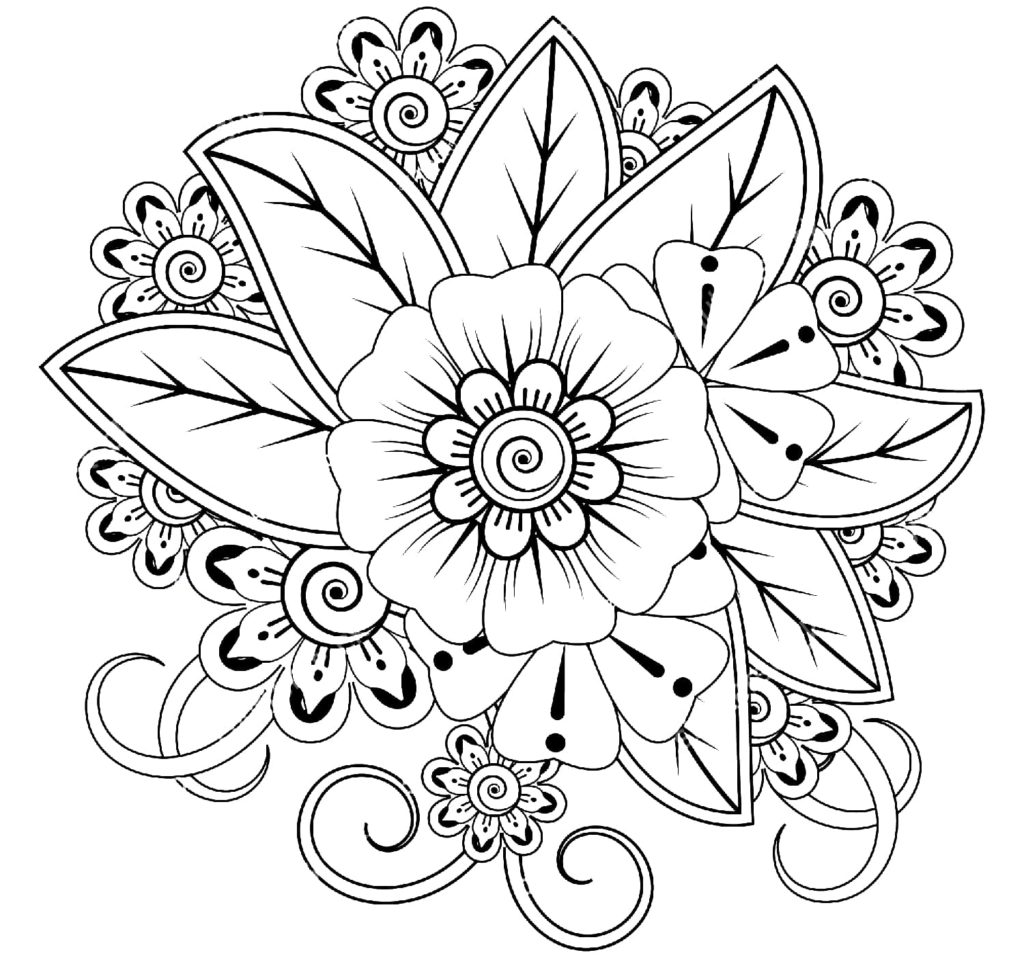 Desenhos para colorir de Mandalas de Flores