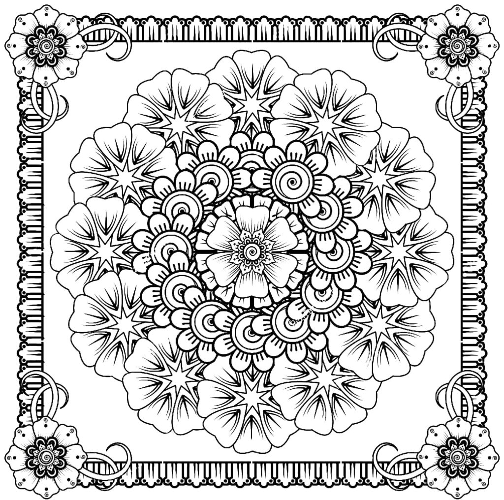 Dibujos de Mandalas Flores Para Colorear