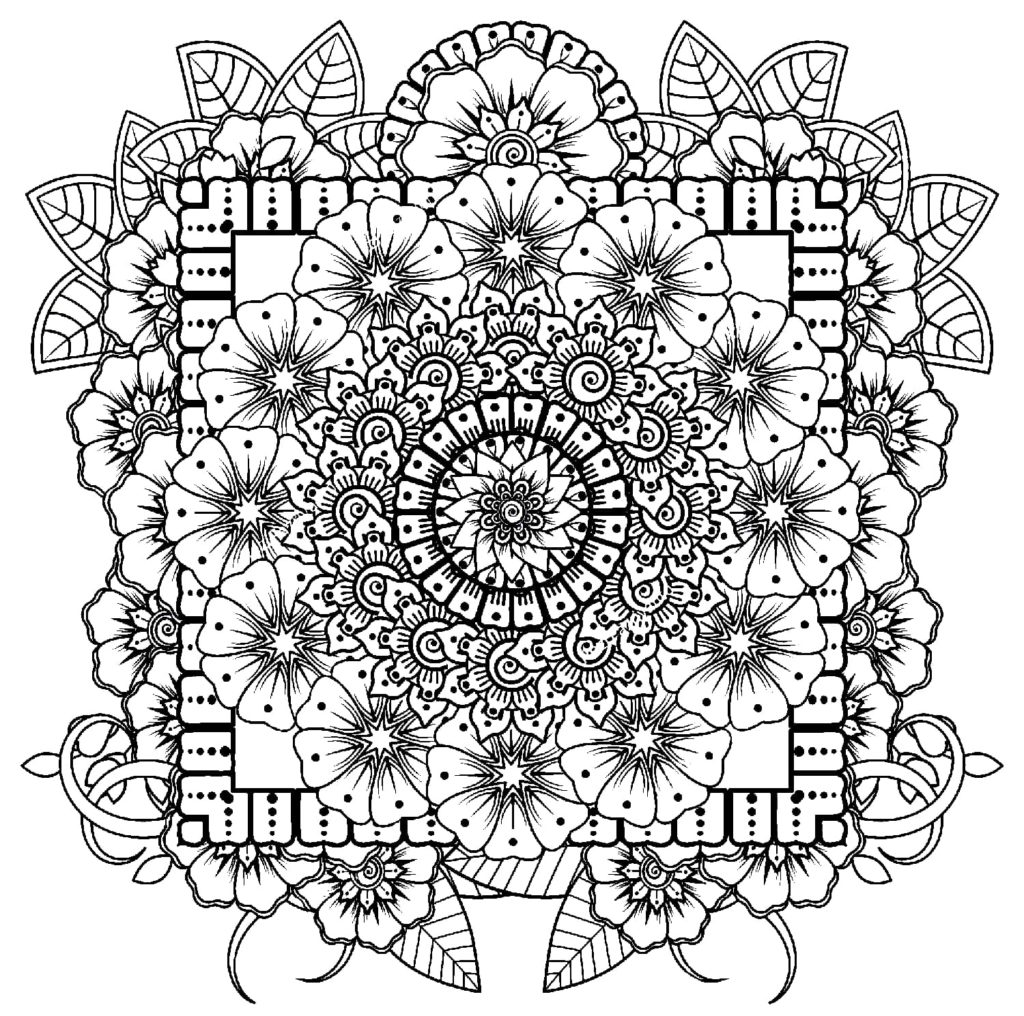 Ausmalbilder Mandala Blumen