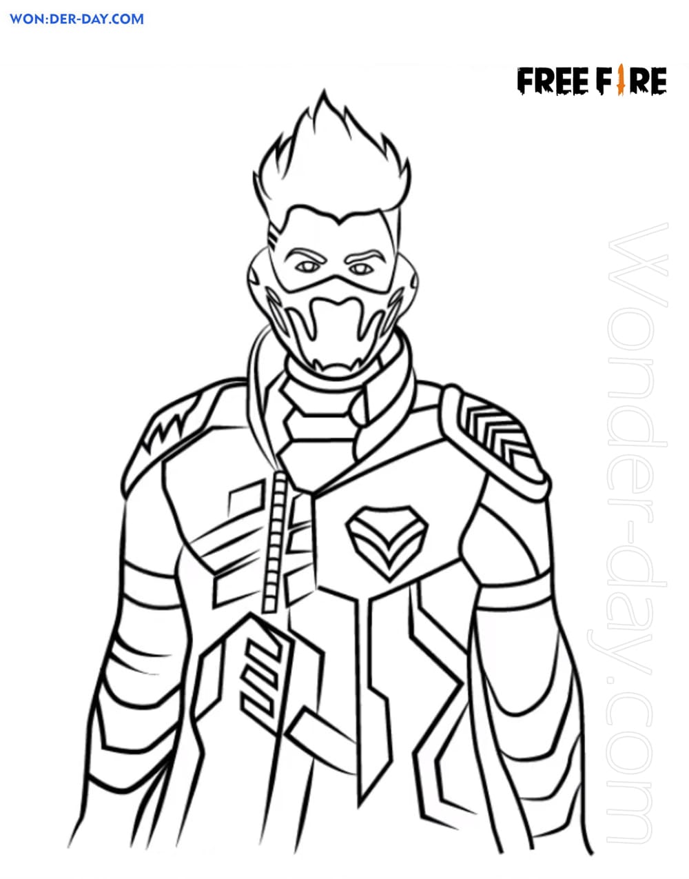 Free Fire coloring pages. Print for free in A4 format