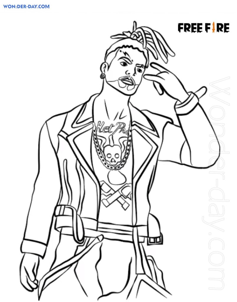 Free Fire coloring pages. Print for free in A4 format