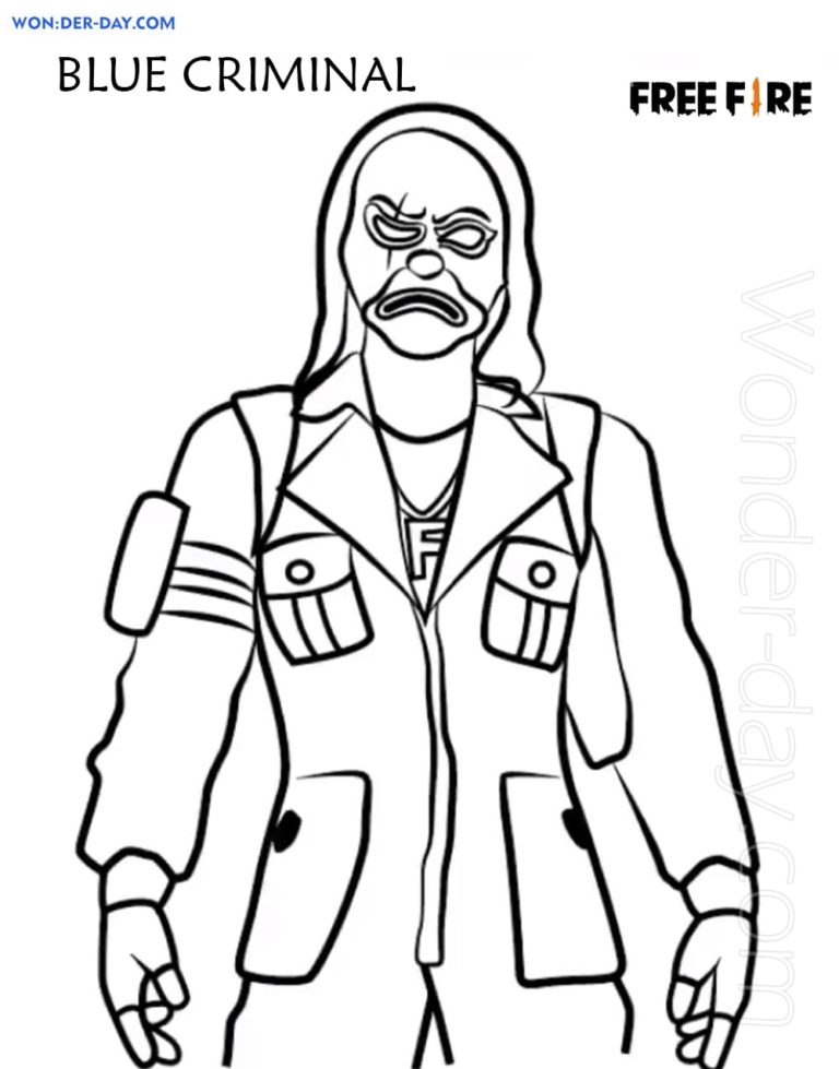 Free Fire coloring pages. Print for free in A4 format