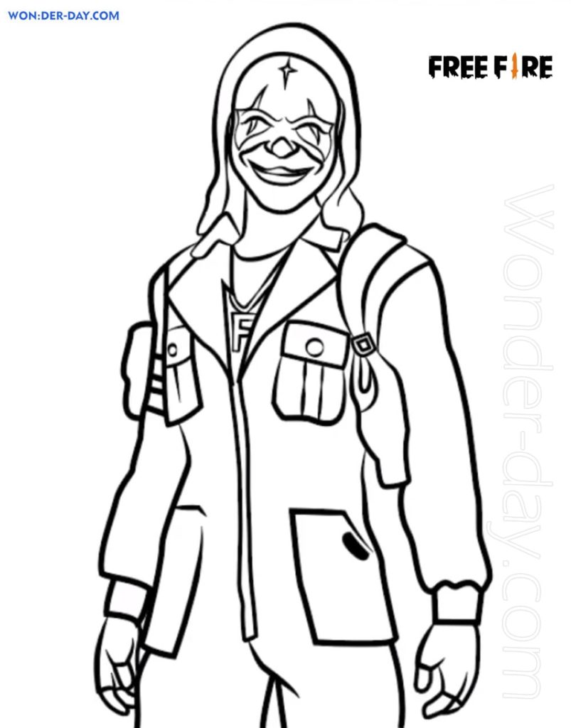 Free Fire coloring pages. Print for free in A4 format